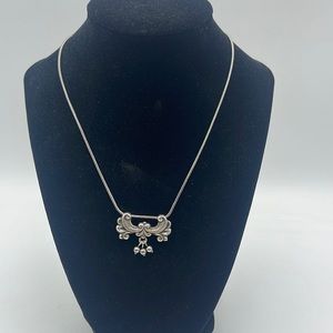 Brighton Avignon Slider Pendant Necklace Silver Beads Scroll Boho Vintage